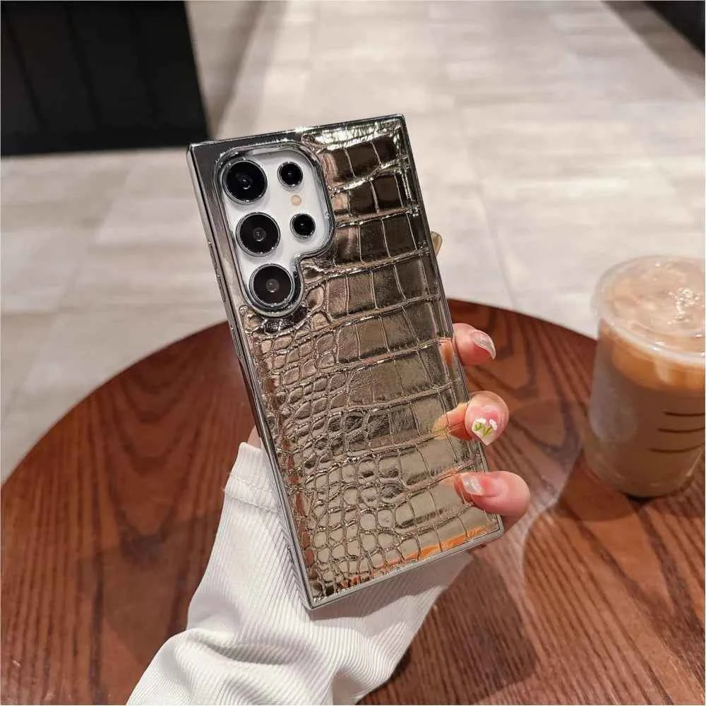 Luxury Gradient Crocodile Pattern Leather Case For Samsung Galaxy S25-S23 Ultra Plus