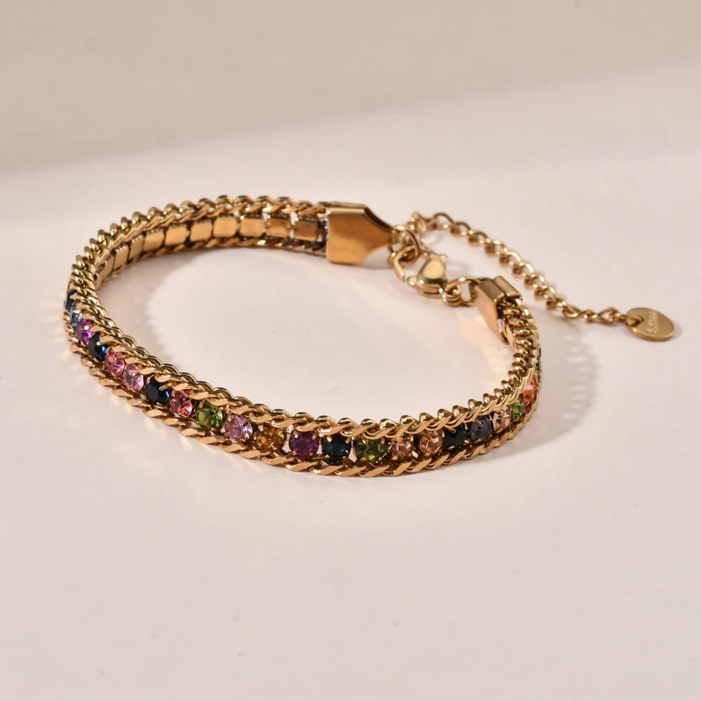 Woven Crystal Cubic Zirconia Bracelet Jewelry
