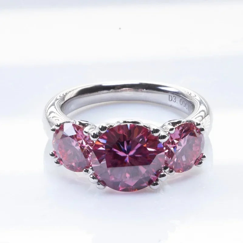 Moissanite Ring 2CT VVS1 Lab Diamond Solitaire Ring