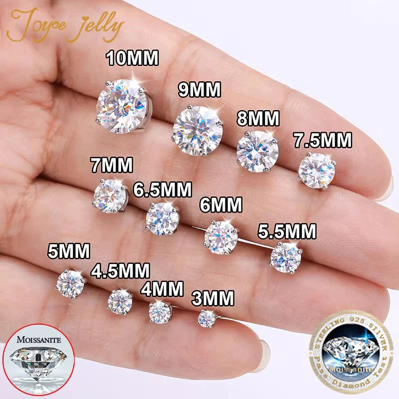 Passed Moissanite Diamond Stud Earrings Women Fine Jewelry
