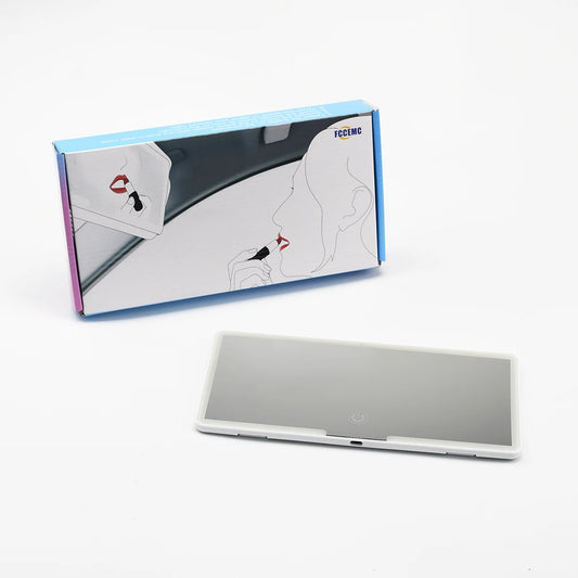 LED HD Car Interior Mirror Sun Visor Plate with Rechargeable Fill Light Thin Vanity Makeup Mirror for Women Universal Design