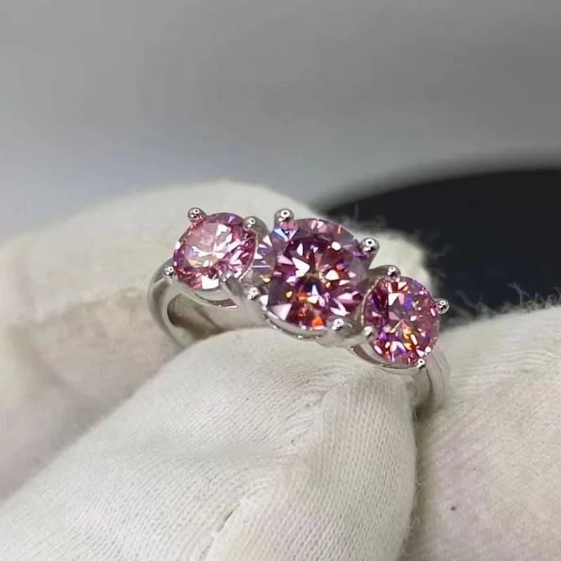 Moissanite Ring 2CT VVS1 Lab Diamond Solitaire Ring