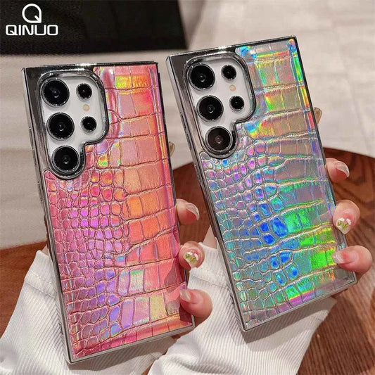 Luxury Gradient Crocodile Pattern Leather Case For Samsung Galaxy S25-S23 Ultra Plus