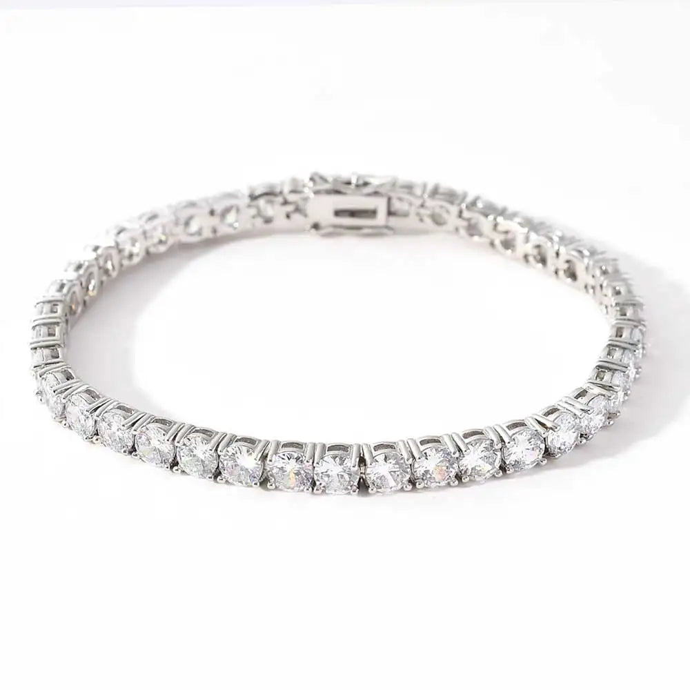Zircon Copper Tennis Chain Necklace Link Chain Jewelry Silver/Gold Color