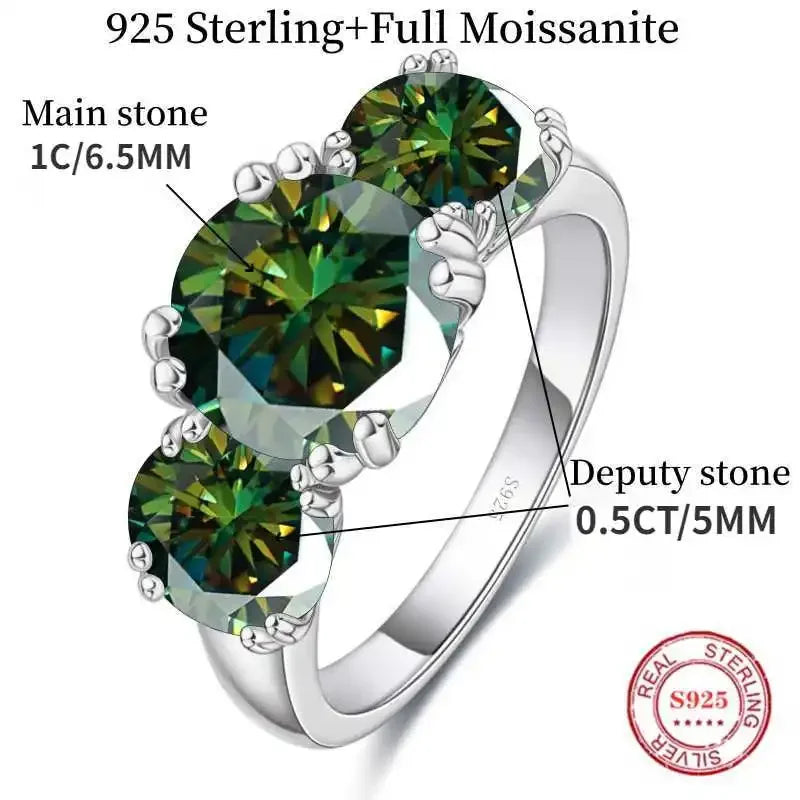 Moissanite Ring 2CT VVS1 Lab Diamond Solitaire Ring
