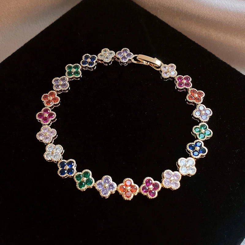 Crystal Flower Lucky Bracelet Women Personalized Bracelet