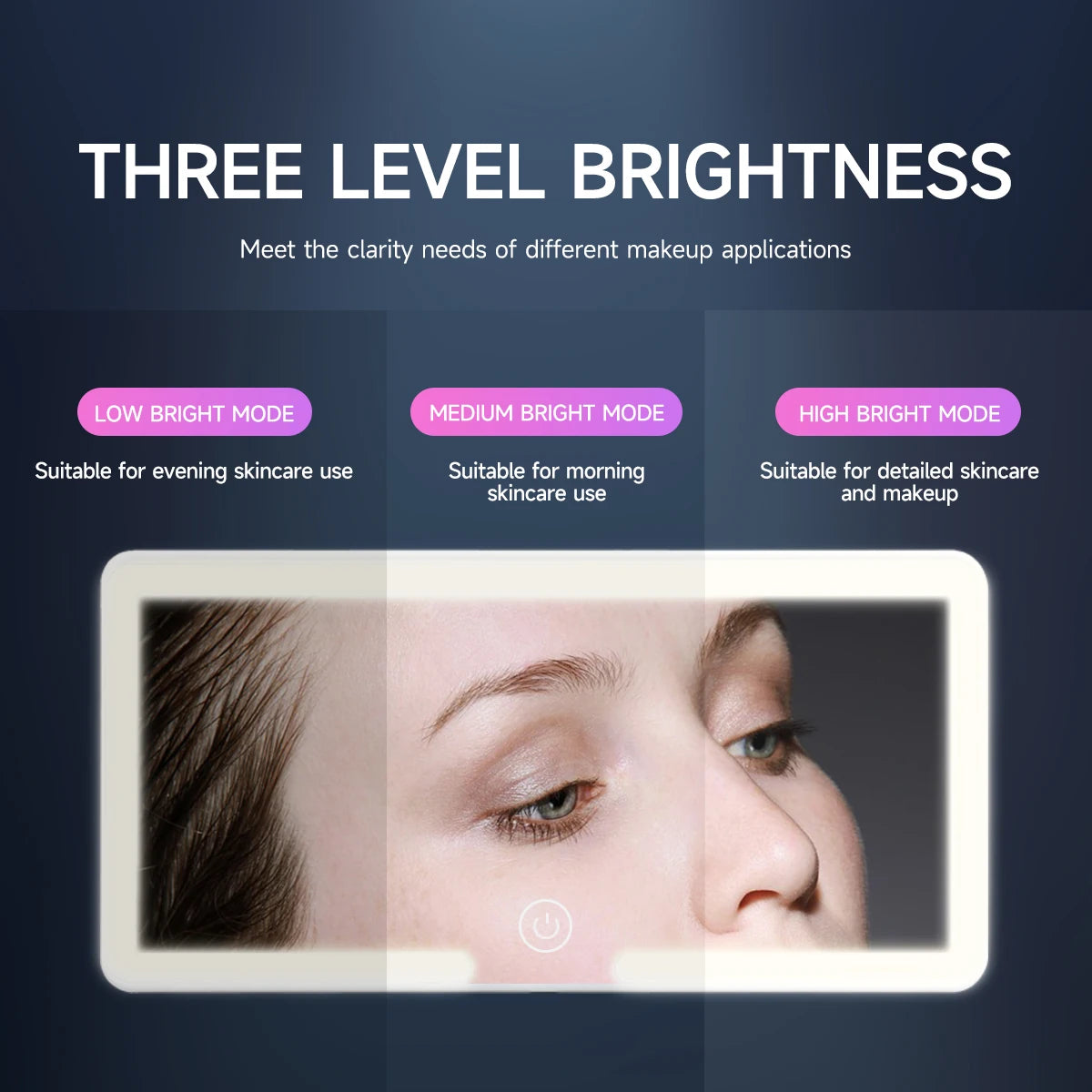 LED HD Car Interior Mirror Sun Visor Plate with Rechargeable Fill Light Thin Vanity Makeup Mirror for Women Universal Design