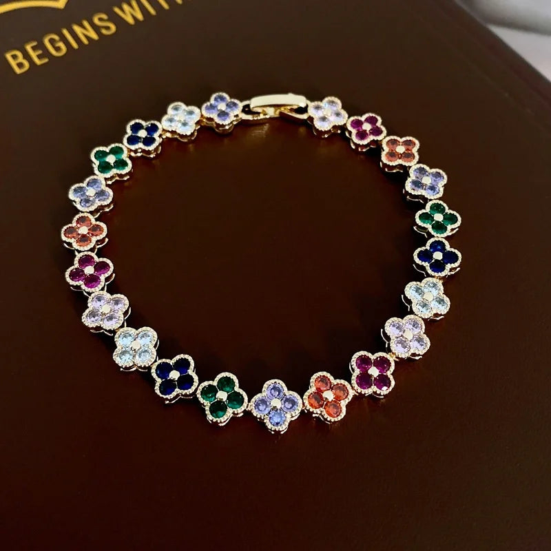 Crystal Flower Lucky Bracelet Women Personalized Bracelet