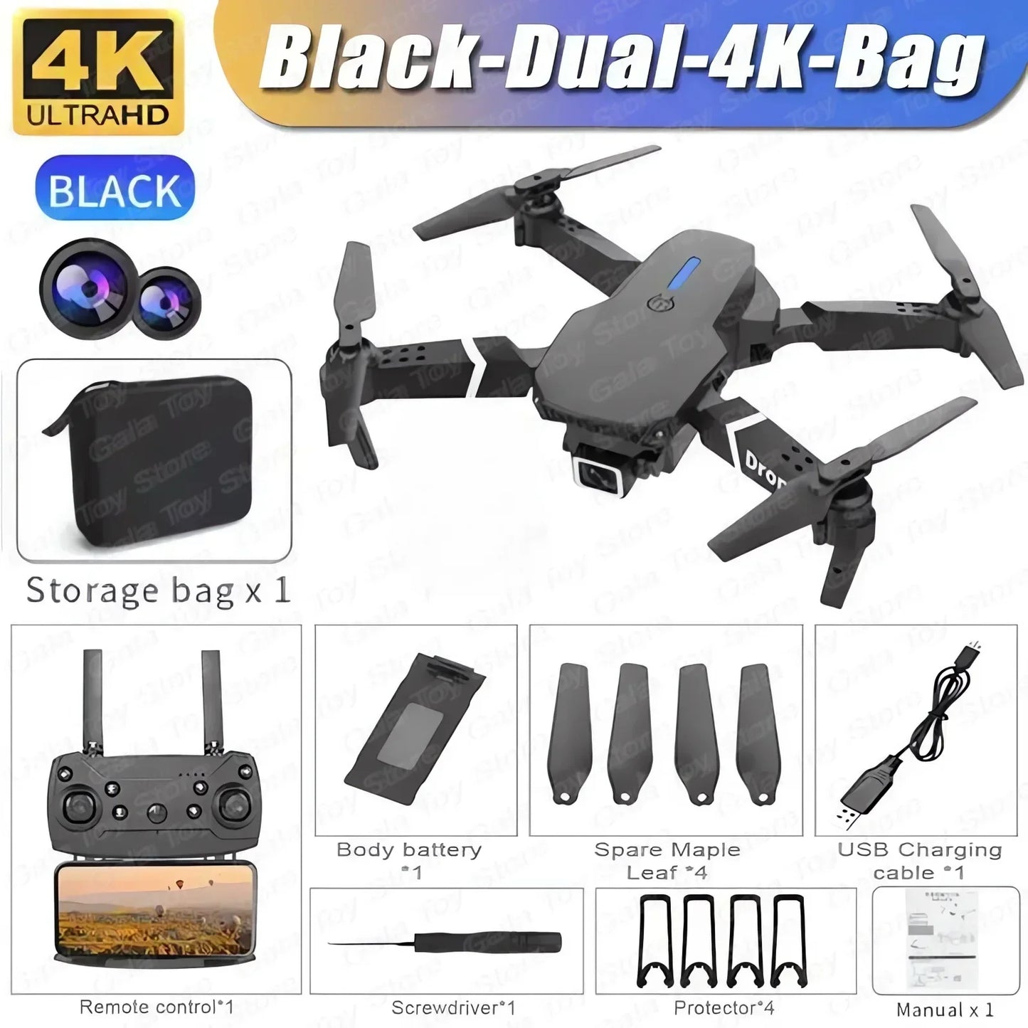 Drone Wide Angle HD 4K 1080P Camera Height Hold RC Foldable Quadcopter Helicopter
