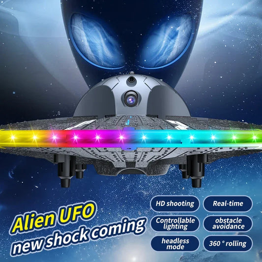 Drone For Obstacle Avoidance Remote Control Dazzling Alien UFO Lighting Controllable HD Camera