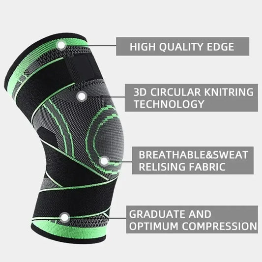 Adjustable knee compression sleeve with high quality edge and breathable sweat releasing fabric