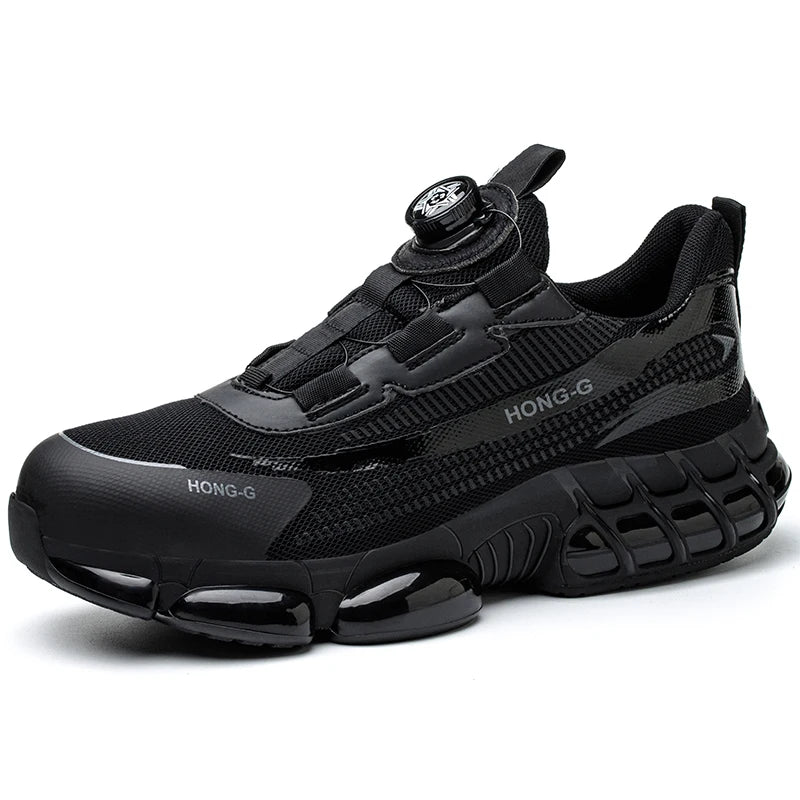 Black DFShop anti puncture non slip work boots with breathable mesh and durable sole