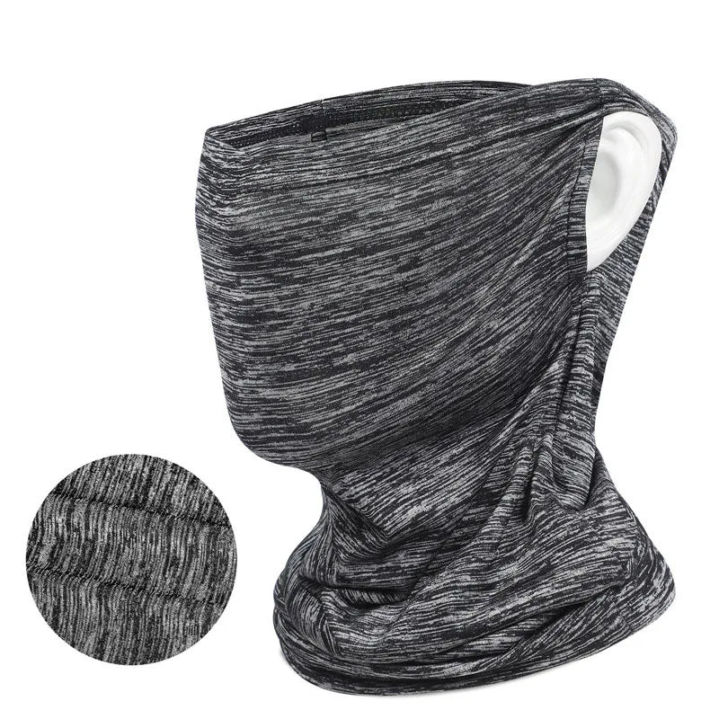 DFShop breathable cycling mask in black and gray with stretchy fabric for full face and neck coverage