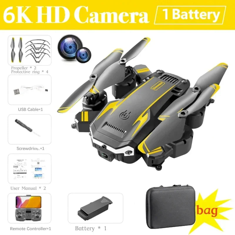 DFShop dual camera aerial photography drone with 6K HD camera, battery, remote controller, and accessories