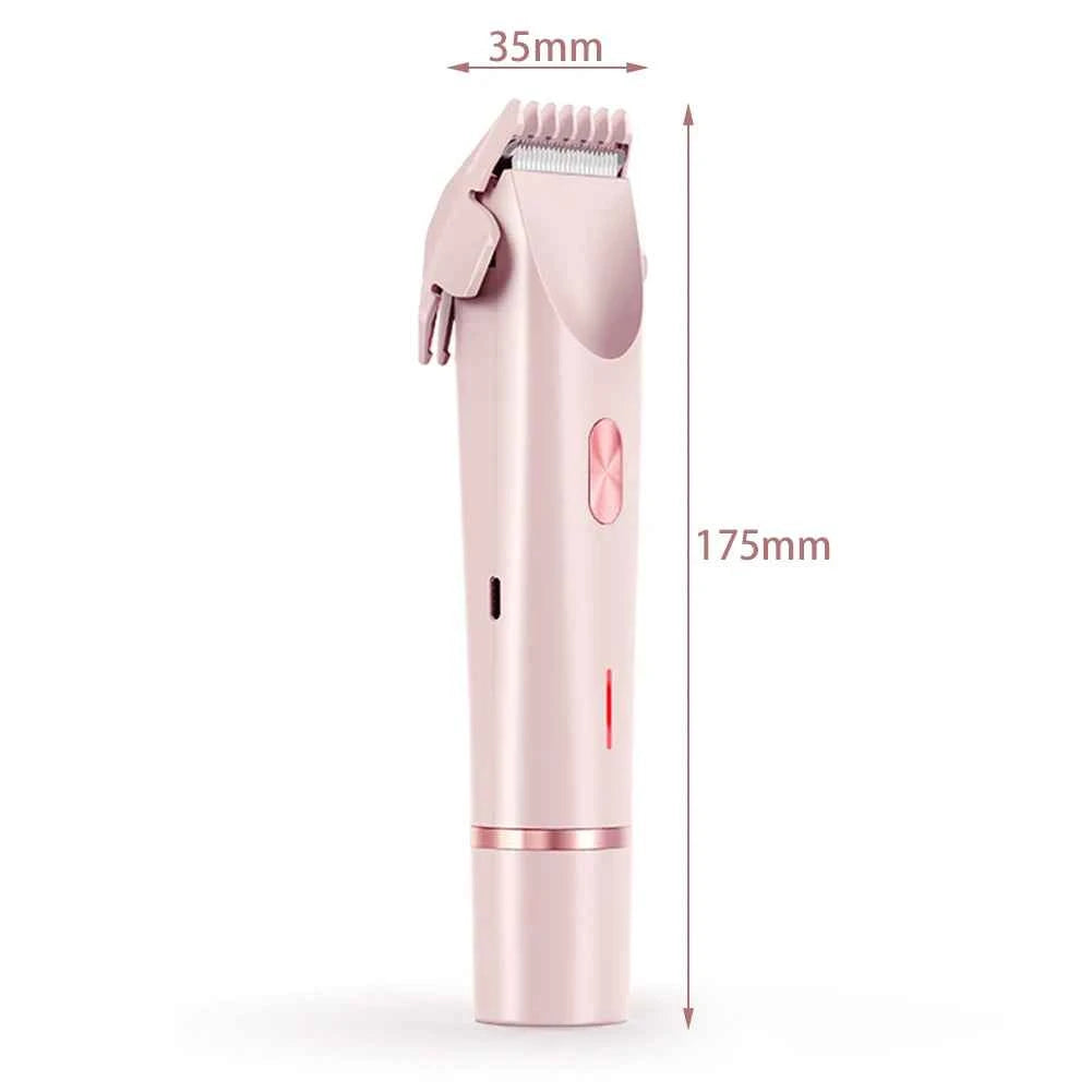 DFShop pink dual hair trimmer for women with compact design and adjustable blade length