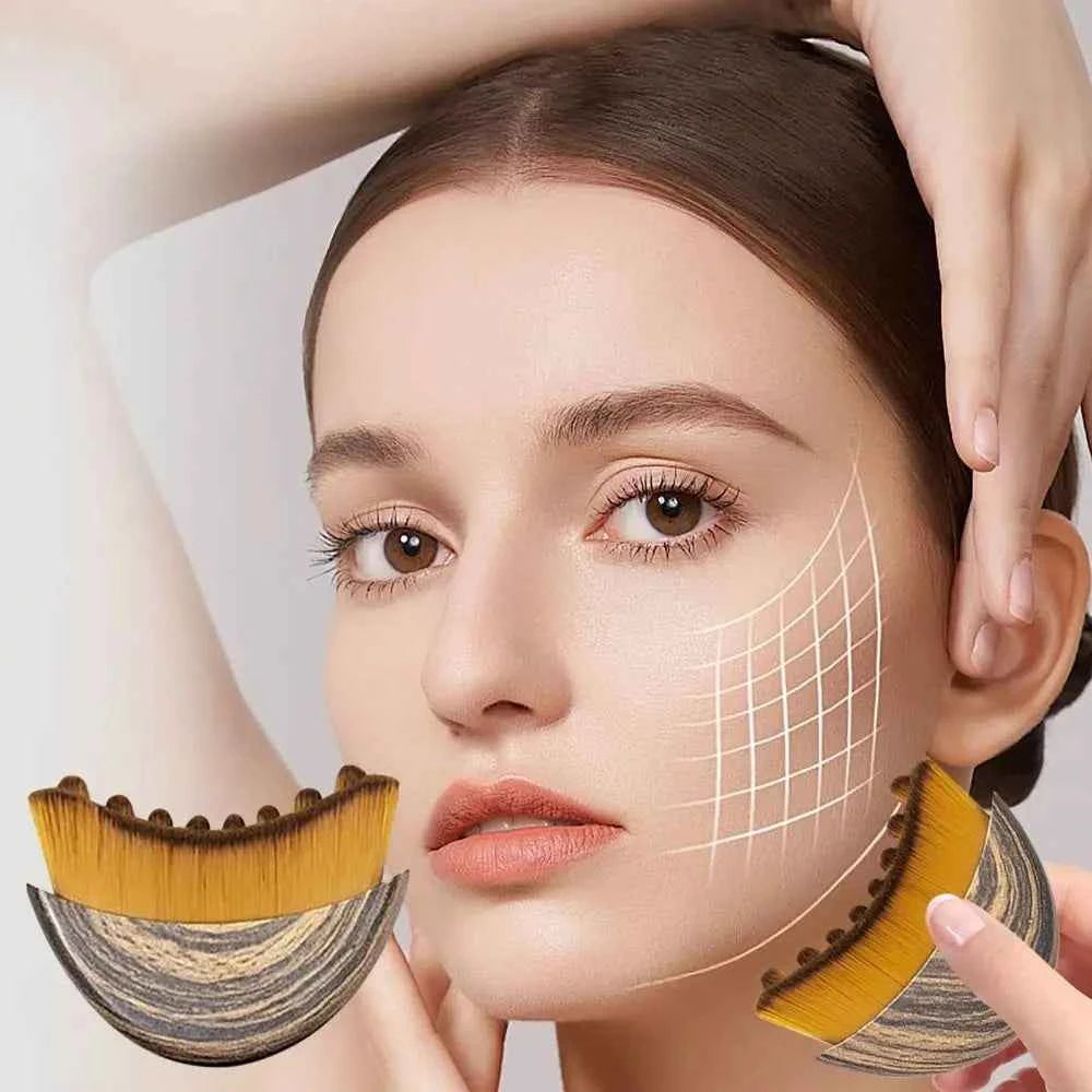 Close-up of woman using deep cleansing facial brush on her cheek for skincare routine