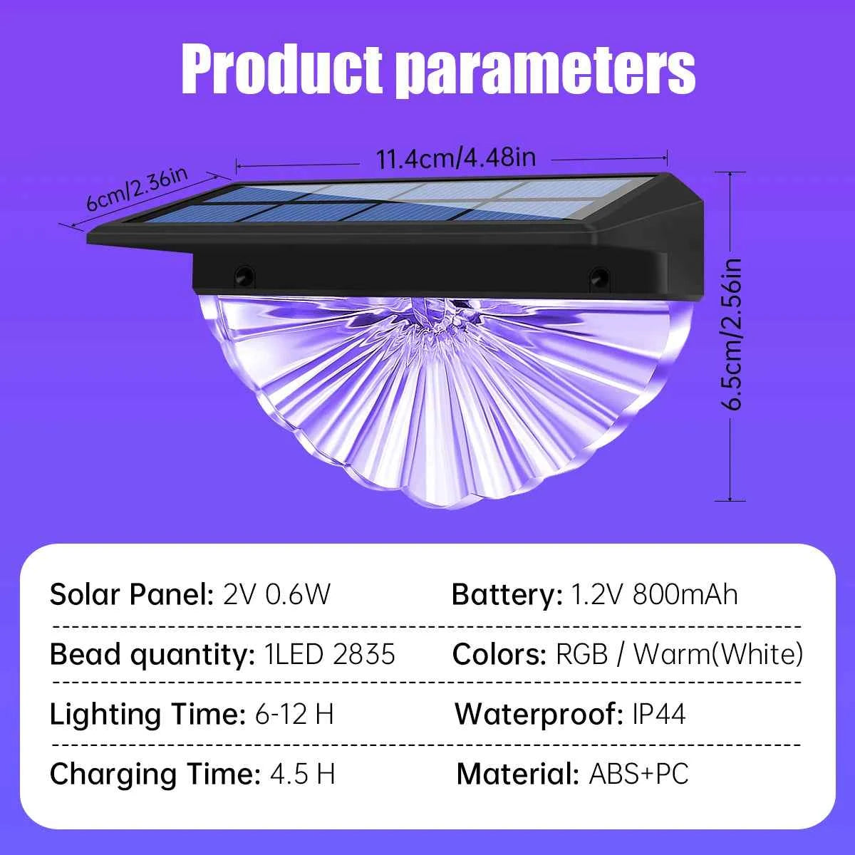 DFShop solar deck lights outdoor waterproof with RGB and warm white LED, IP44 rated for weather resistance