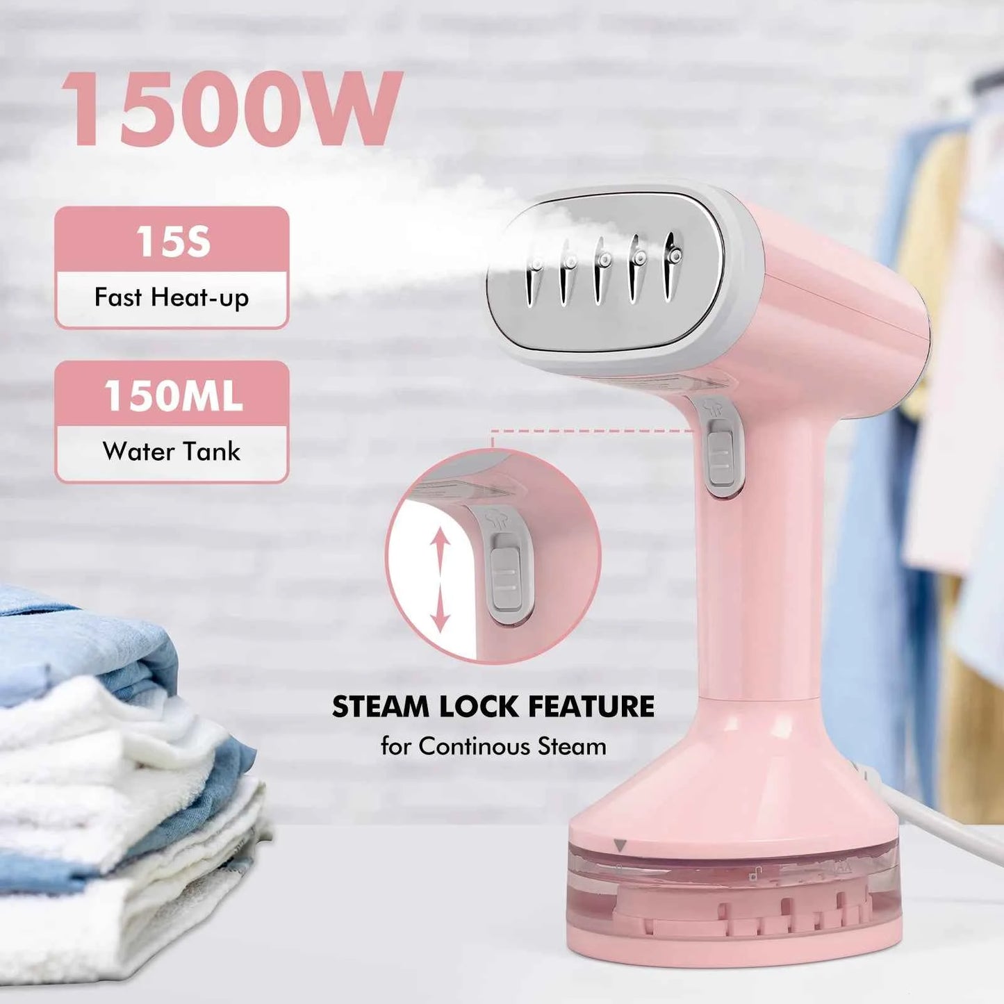 DFShop Portable Clothes Steamer for Wrinkle-Free Travel - DFShop