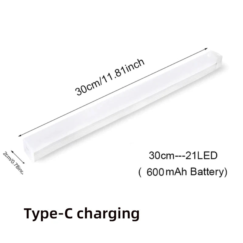DFShop wireless LED motion sensor night light with 21 LEDs and Type-C charging, 30cm length