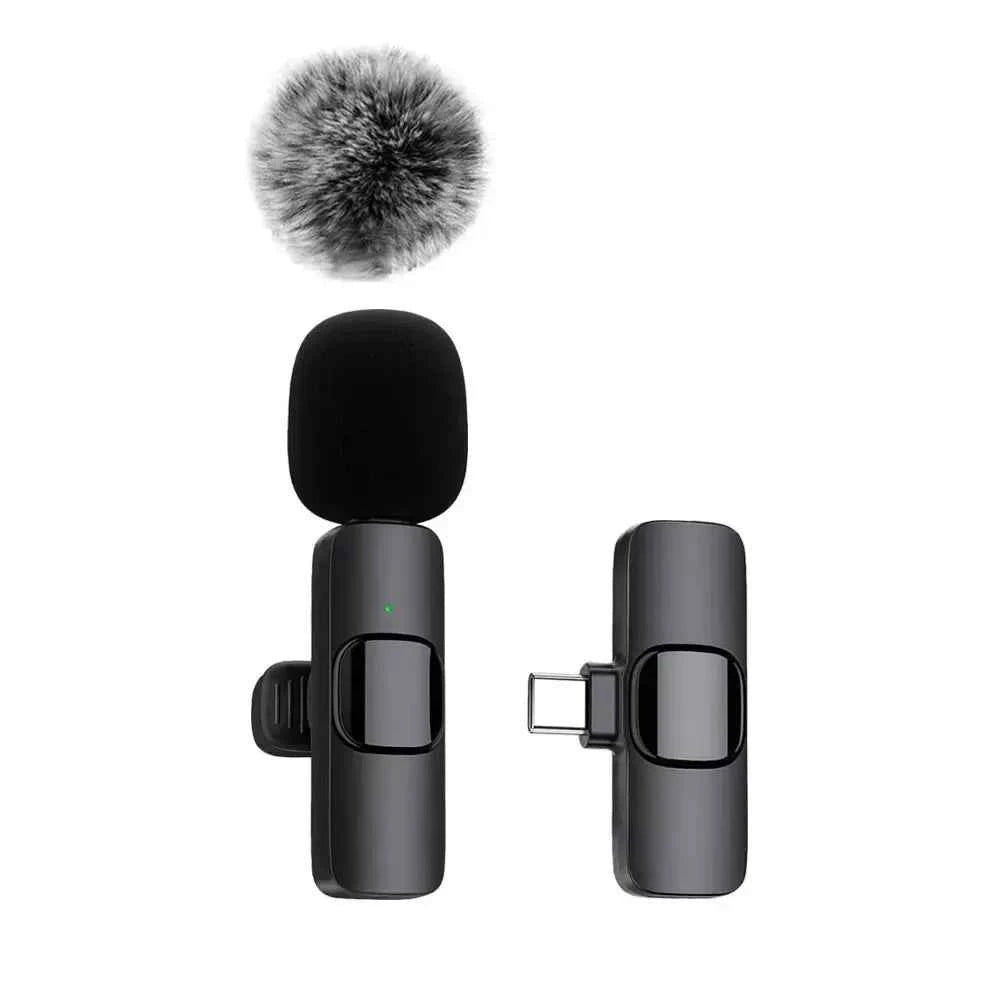 DFShop wireless mic mount with foam windscreen and furry wind muff for clear audio recording