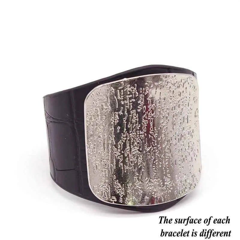 Leather Wide Wrist Bracelet