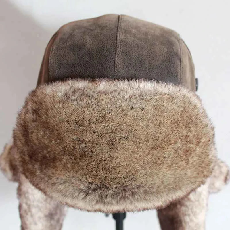 Bomber Cap Winter Hat For Men With Ear Flap