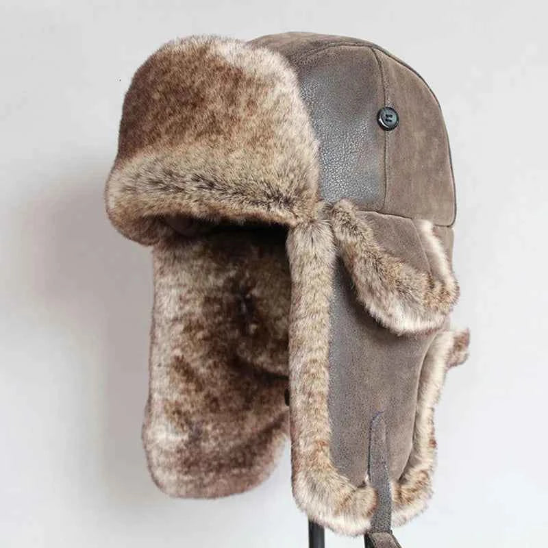 Bomber Cap Winter Hat For Men With Ear Flap