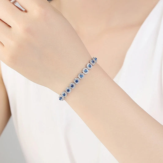 Trendy Cubic Zirconia Stone Silver Color Tennis Bracelets