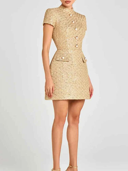 Elegant Vintage Short Sleeve Dress