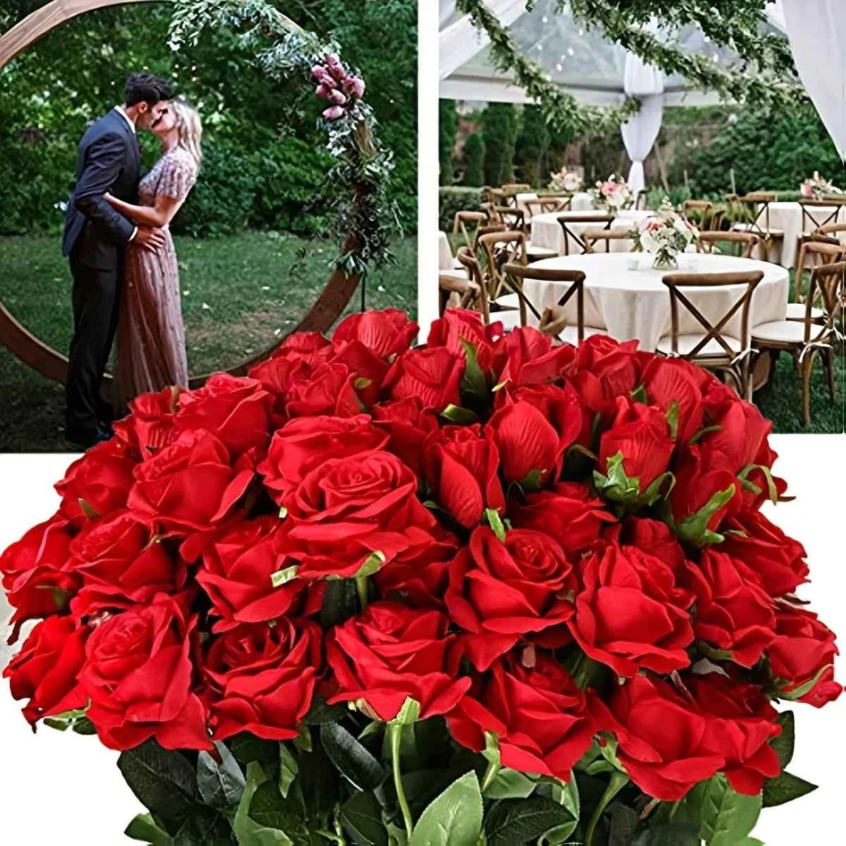 Realistic Artificial Rose Bouquet 12pcs