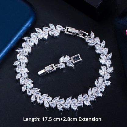 Trendy Cubic Zirconia Stone Silver Color Tennis Bracelets