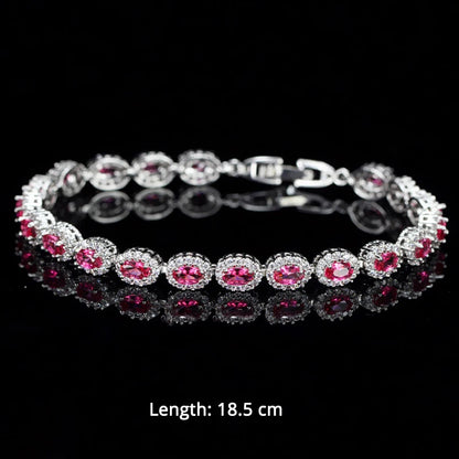 Trendy Cubic Zirconia Stone Silver Color Tennis Bracelets
