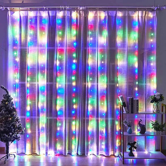 LED Curtain Garland 6x3M/3x3M USB Power Fairy Lights with Remote Control for Christmas New Year Window Decor Festoon Lighting