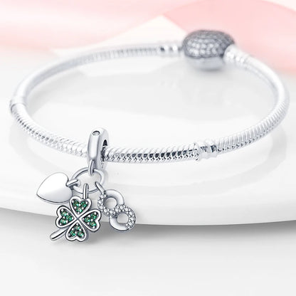 Silver Charms 3mm Original Bracelet Four Leaf Clover
