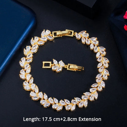 Trendy Cubic Zirconia Stone Silver Color Tennis Bracelets