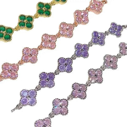 Moissanite clover bracelet