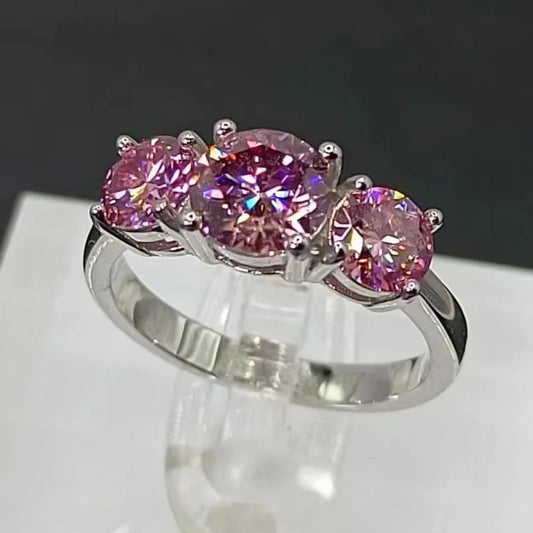 Moissanite Ring 2CT VVS1 Lab Diamond Solitaire Ring