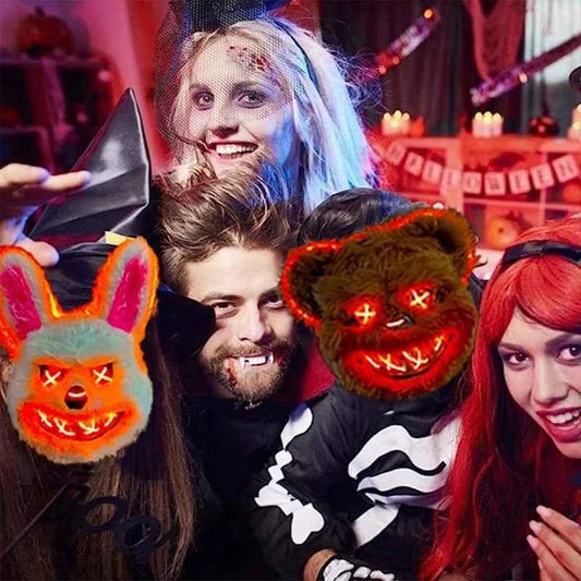 NEW LED  Light Rabbit Bear Mask Halloween Cosplay Face Mask