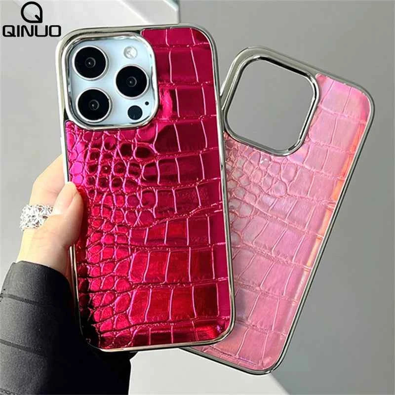 Luxury Colorful Crocodile Leather Texture Phone Case For iPhones