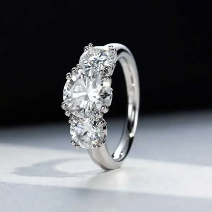 Moissanite Ring 2CT VVS1 Lab Diamond Solitaire Ring
