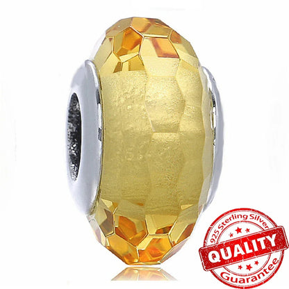 Colorful Flower Murano Glass Charm Fit Original Bracelet Necklace Heart Fine Jewelry