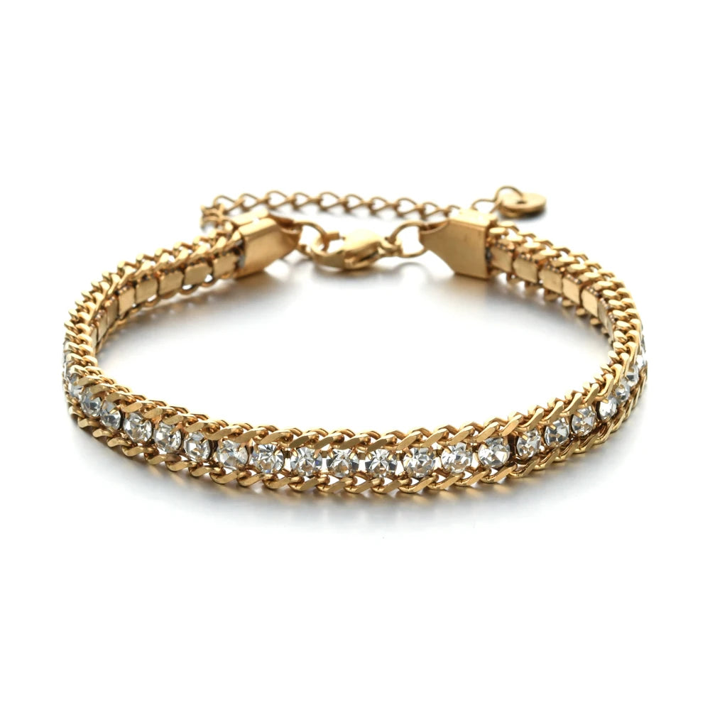 Woven Crystal Cubic Zirconia Bracelet Jewelry