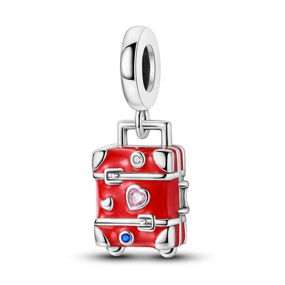 Red Charm Bead Bracelet Pendant Car Coffee Cherry For Woman Jewelry
