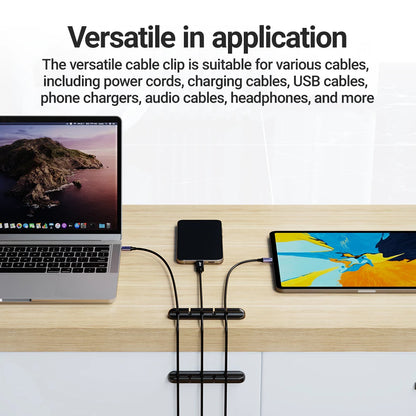 Adhesive Cable Holder Clips Rubber Cord Management Organizer for Desktop USB Charging Cable Nightstand Power Mouse Cord