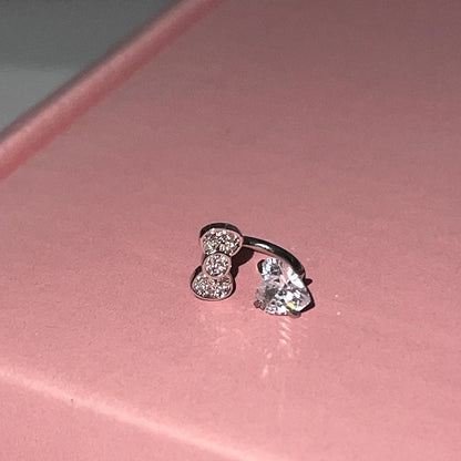Cute Bowknot Love Heart Zircon Earring Punk Jewelry