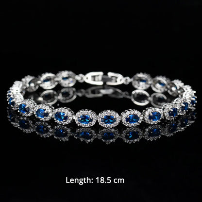 Trendy Cubic Zirconia Stone Silver Color Tennis Bracelets