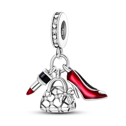 Red Charm Bead Bracelet Pendant Car Coffee Cherry For Woman Jewelry
