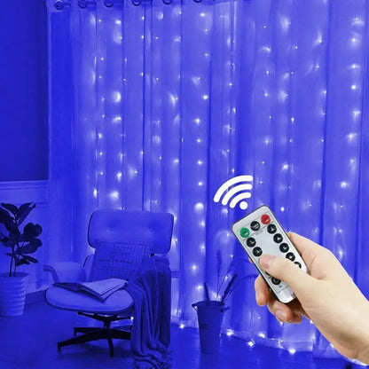 LED Curtain Garland 6x3M/3x3M USB Power Fairy Lights with Remote Control for Christmas New Year Window Decor Festoon Lighting