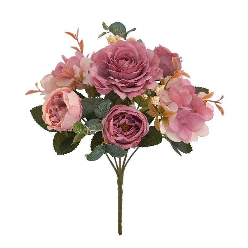 Artificial Flowers Silk Rose Bouquet Fake Plants Decoration Accessories