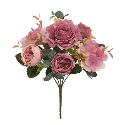 Artificial Flowers Silk Rose Bouquet Fake Plants Decoration Accessories